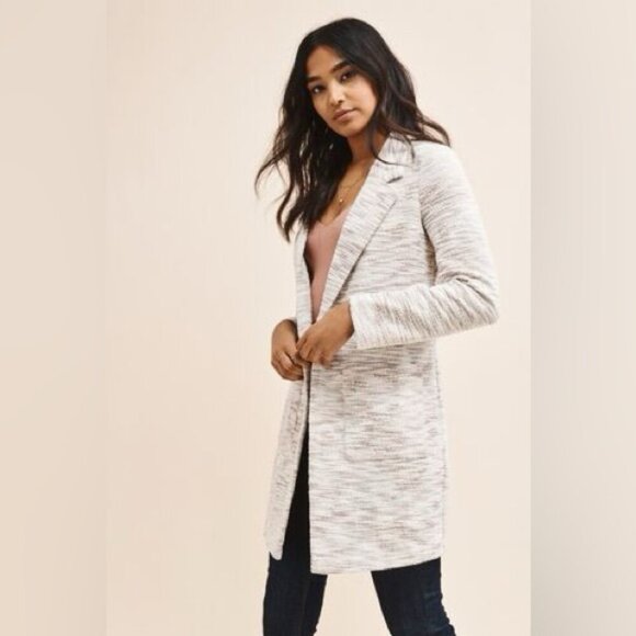 Dynamite Grey Marled Long Open Front Cardigan Jacket – Size P/S - Picture 1 of 13
